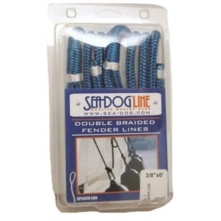 SEA DOG 302106006BL-1 0.25 in. x 6 ft. Double Braided Fender Line - Blue 3004.5652